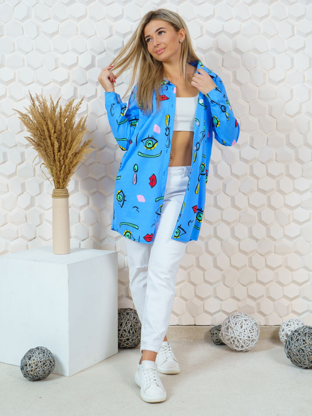 0044 Туника-халат "голубой"