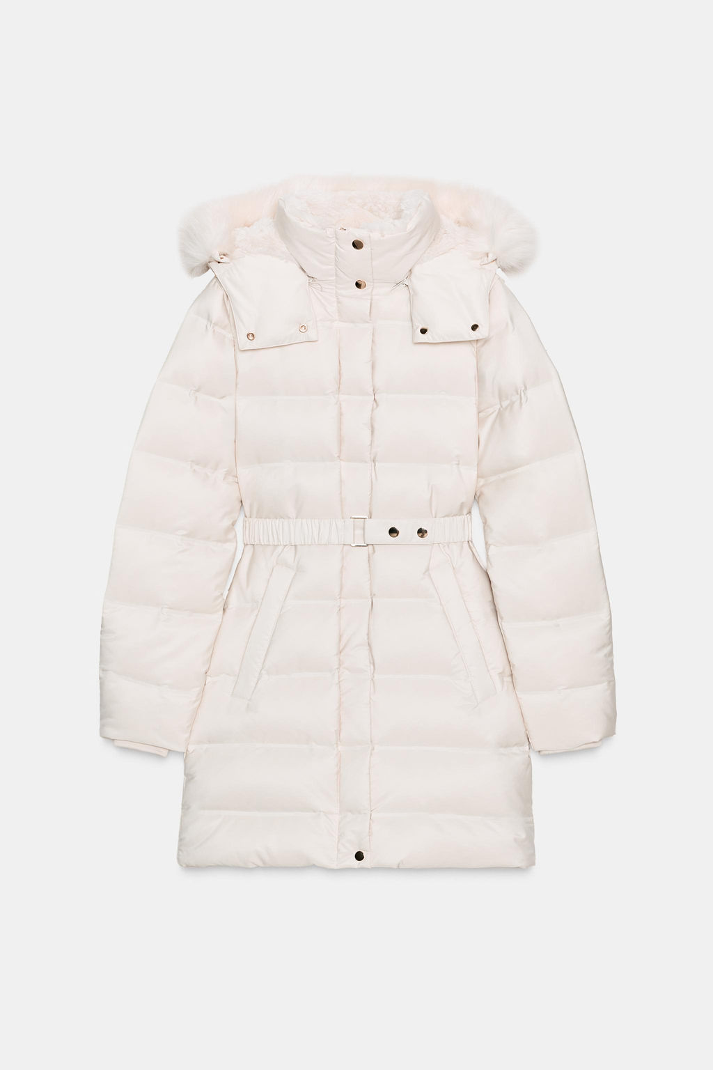 WATER-REPELLENT WINDPROOF HOODED DOWN PUFFER JACKET