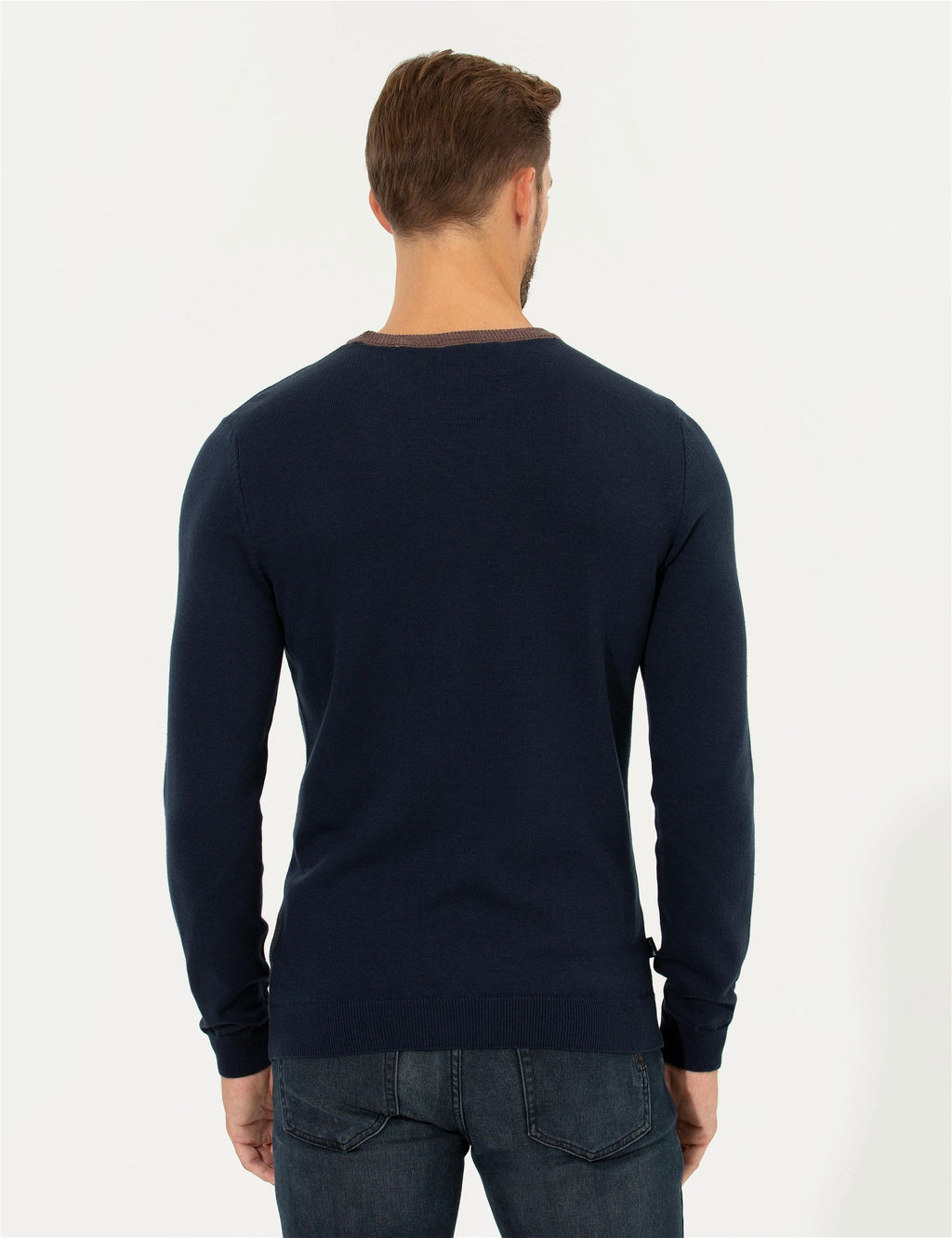 Lacivert Slim Fit Bisiklet Yaka Triko Kazak - Pierre cardin фото 5