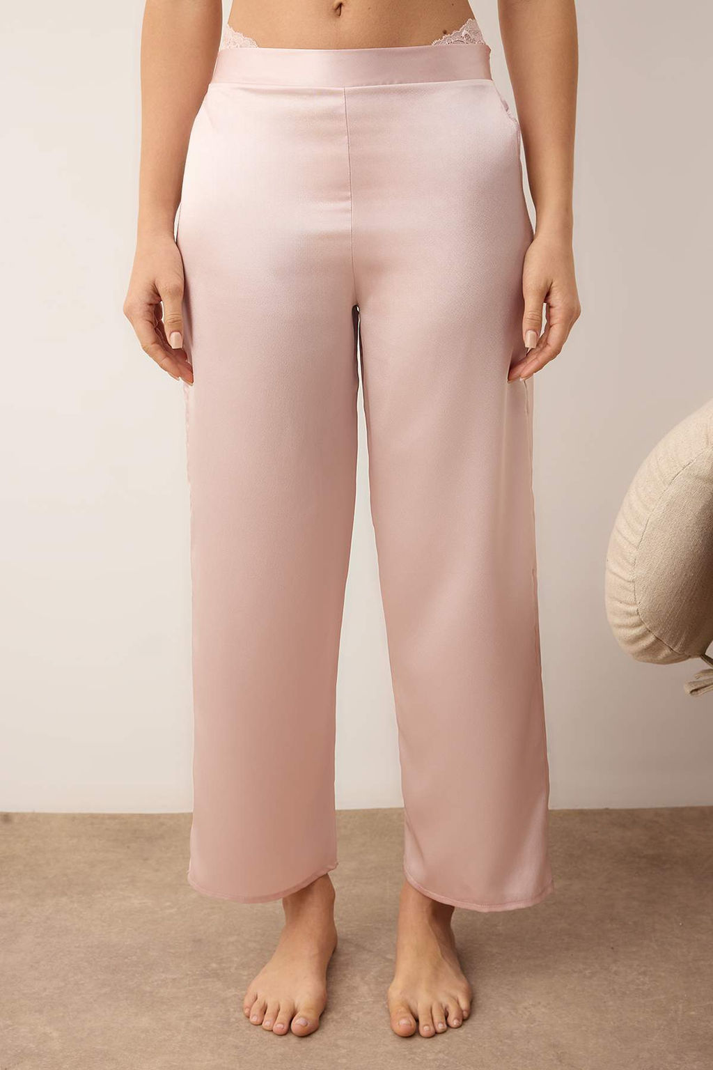 Lacivert 3lu Ceyiz Set Ust Dantel, Alt Saten Ask?l? Kulotlu Dokuma Pijama Tak?m? THMAW26PT00077 - Trendyolmilla фото 10