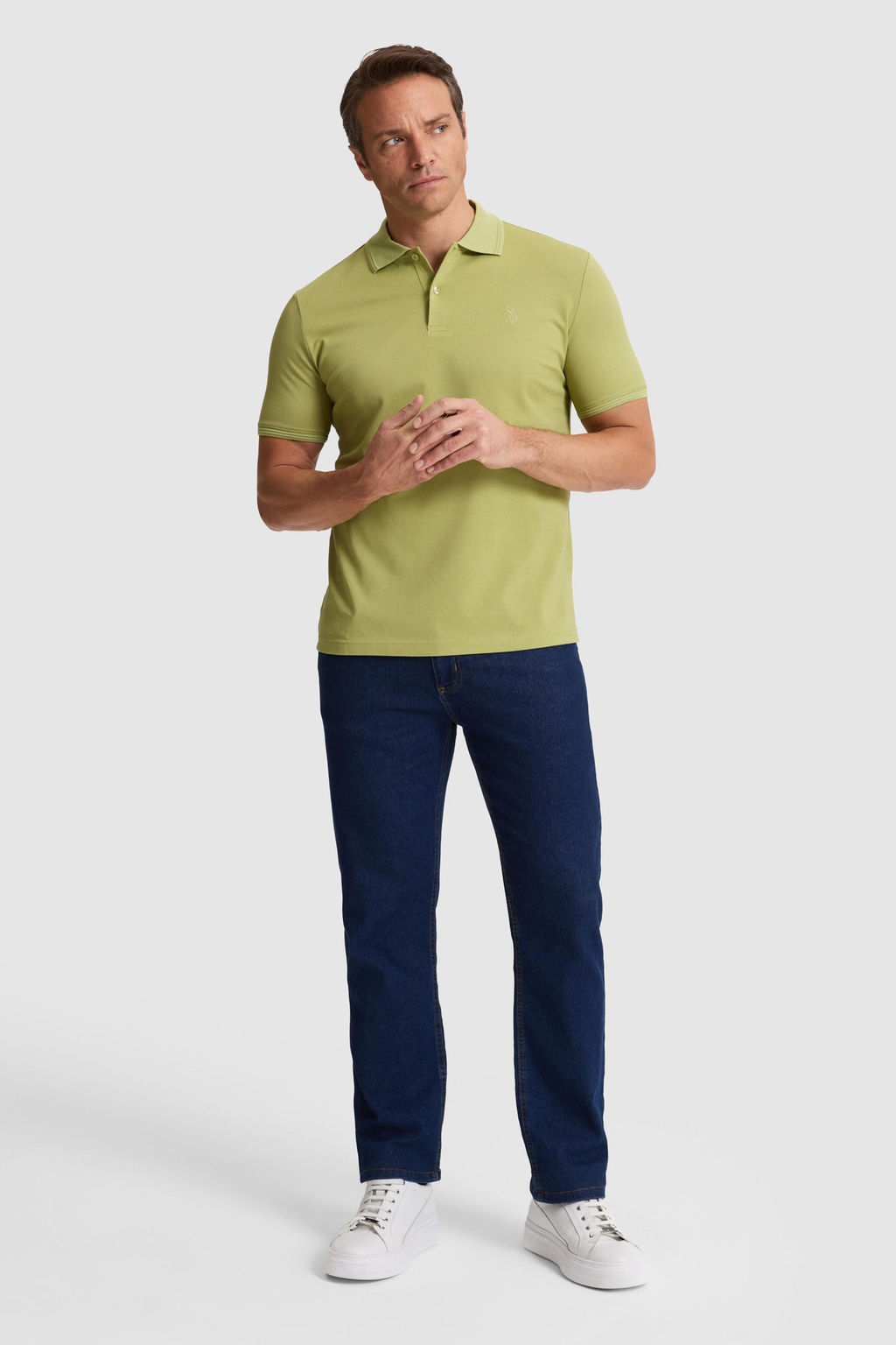 Erkek Ye_il Regular Fit Polo Yaka Basic Ti__rt - U.s. polo assn фото 4