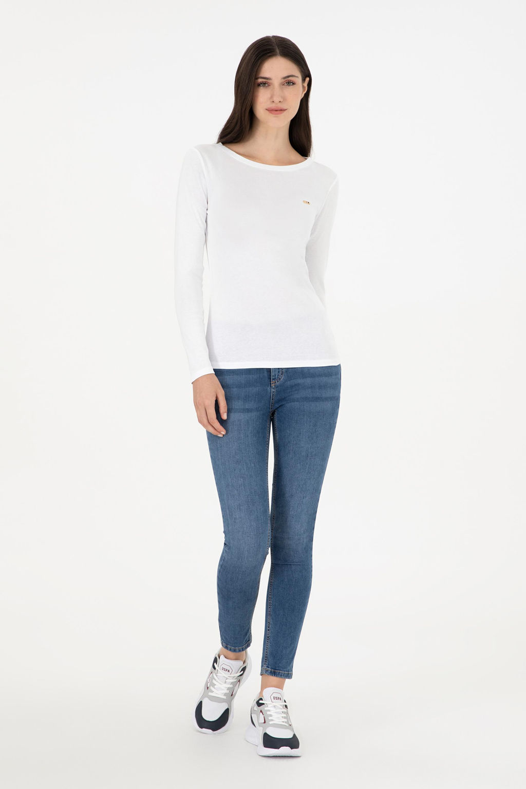 Женский белый свитшот с круглым вырезом Неожиданная скидка в корзине - U.s. polo assn фото 4