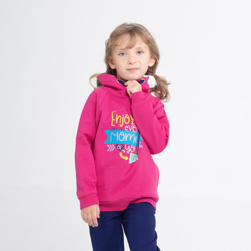 CRB wear/CWKG 62812-46-282 Джемпер модель худи для девочки, фуксия/Ex.Cherubino
