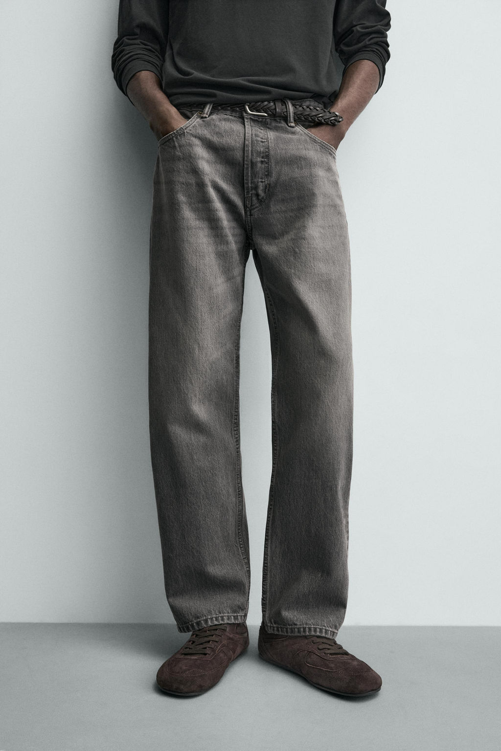 JEANS REGULAR FIT / Gris - Zara фото 5