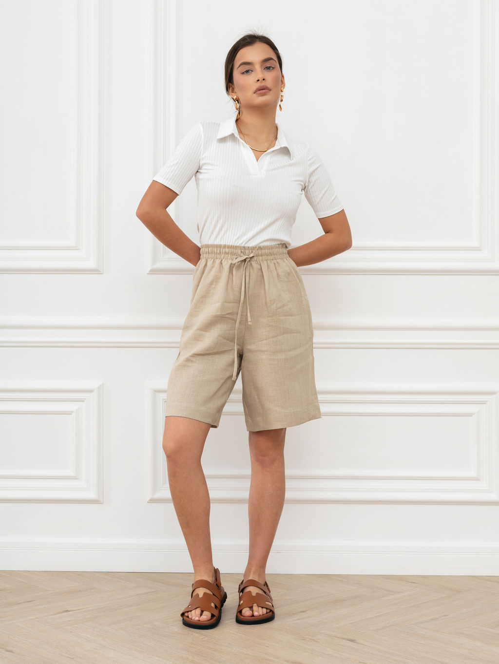 Шорты женские Лён-2 Светло-голубой - Modamica фото 28