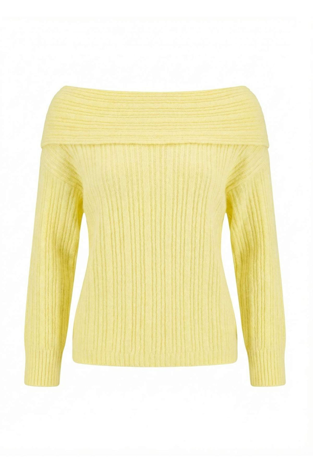 Sar? Yumusak Dokulu Carmen Yaka Triko Kazak TWOAW25KZ00076