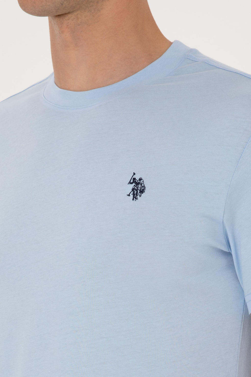 Erkek Regular Fit Bisiklet Yaka A__k Mavi Basic Ti__rt Sepette S_rpriz _ndirim - U.s. polo assn фото 7