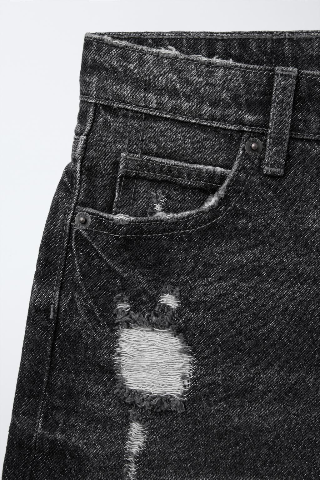 LONG BAGGY DENIM BERMUDA SHORTS - Zara фото 4