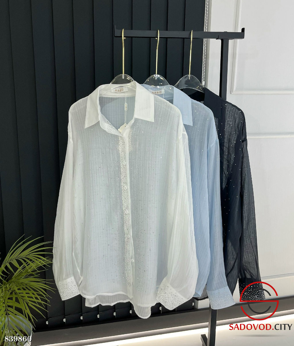 Рубашка женская со стразами - Bruno фото 5