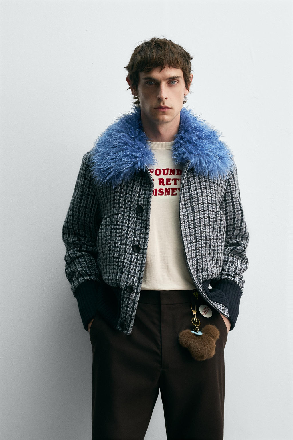CONTRAST CHECK BOMBER JACKET HARRY LAMBERT FOR ZARA X DISNEY  фото 2
