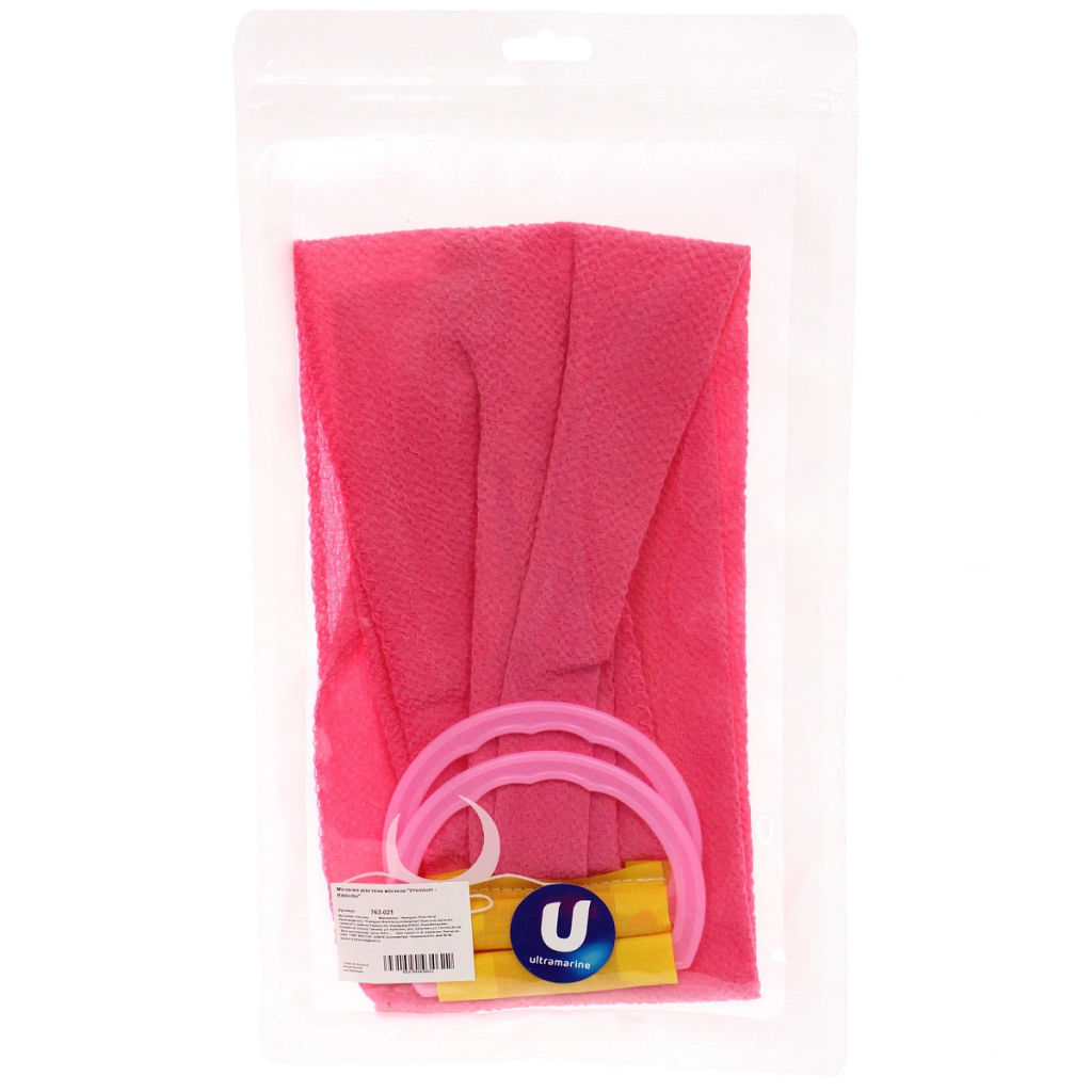 Цена за 3 шт. Мочалка для тела жёсткая "Premium - Rikkotto", цвет фуксия, 20*120см (ZIP пакет)