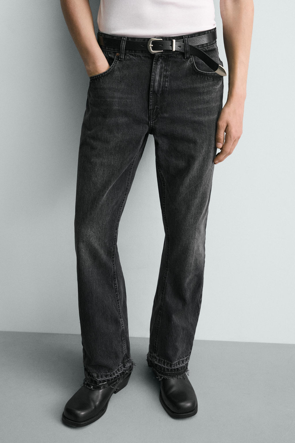 JEANS FLARE FIT / Carb?n - Zara фото 15