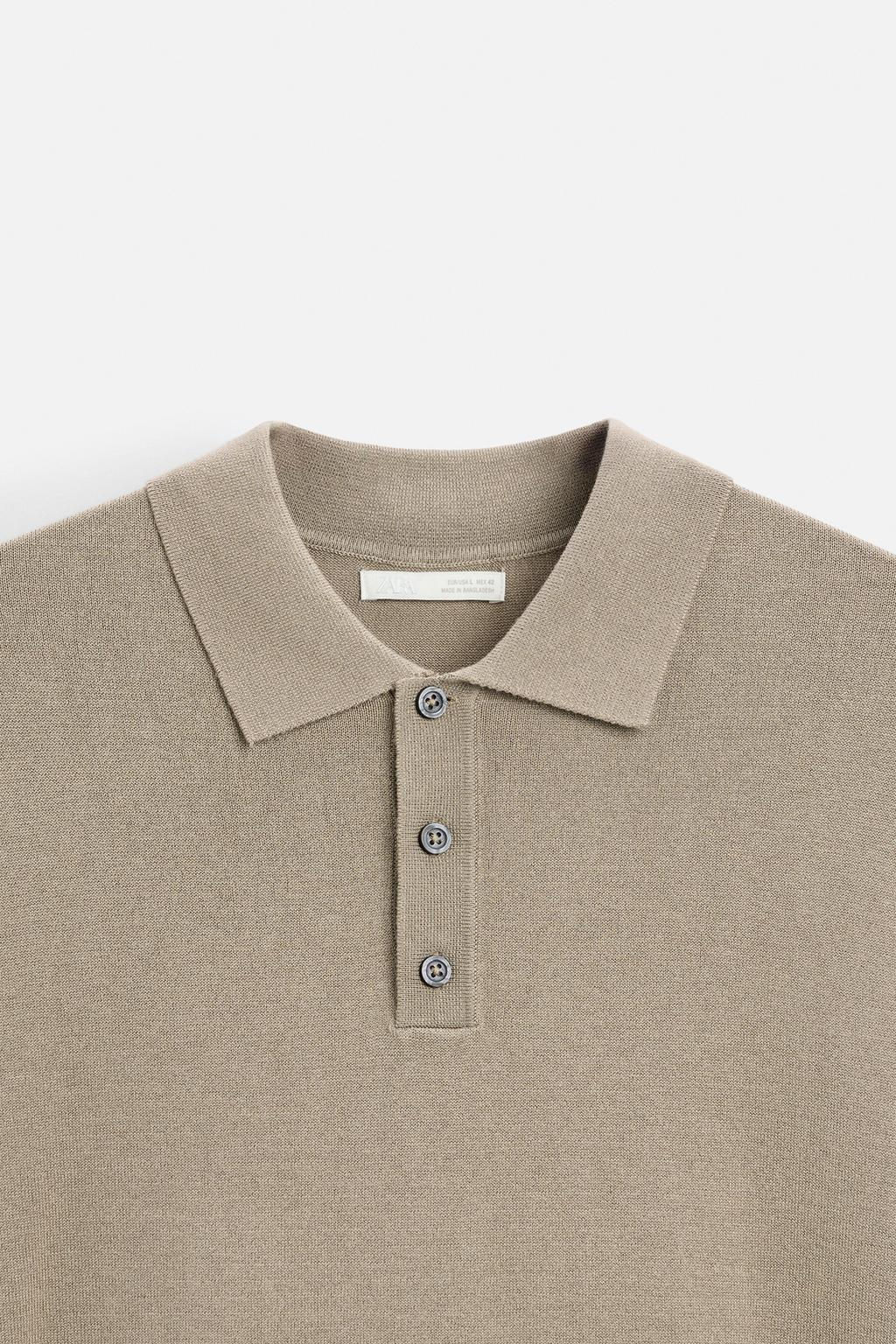 VISCOSE BLEND KNIT POLO SHIRT - Zara фото 32
