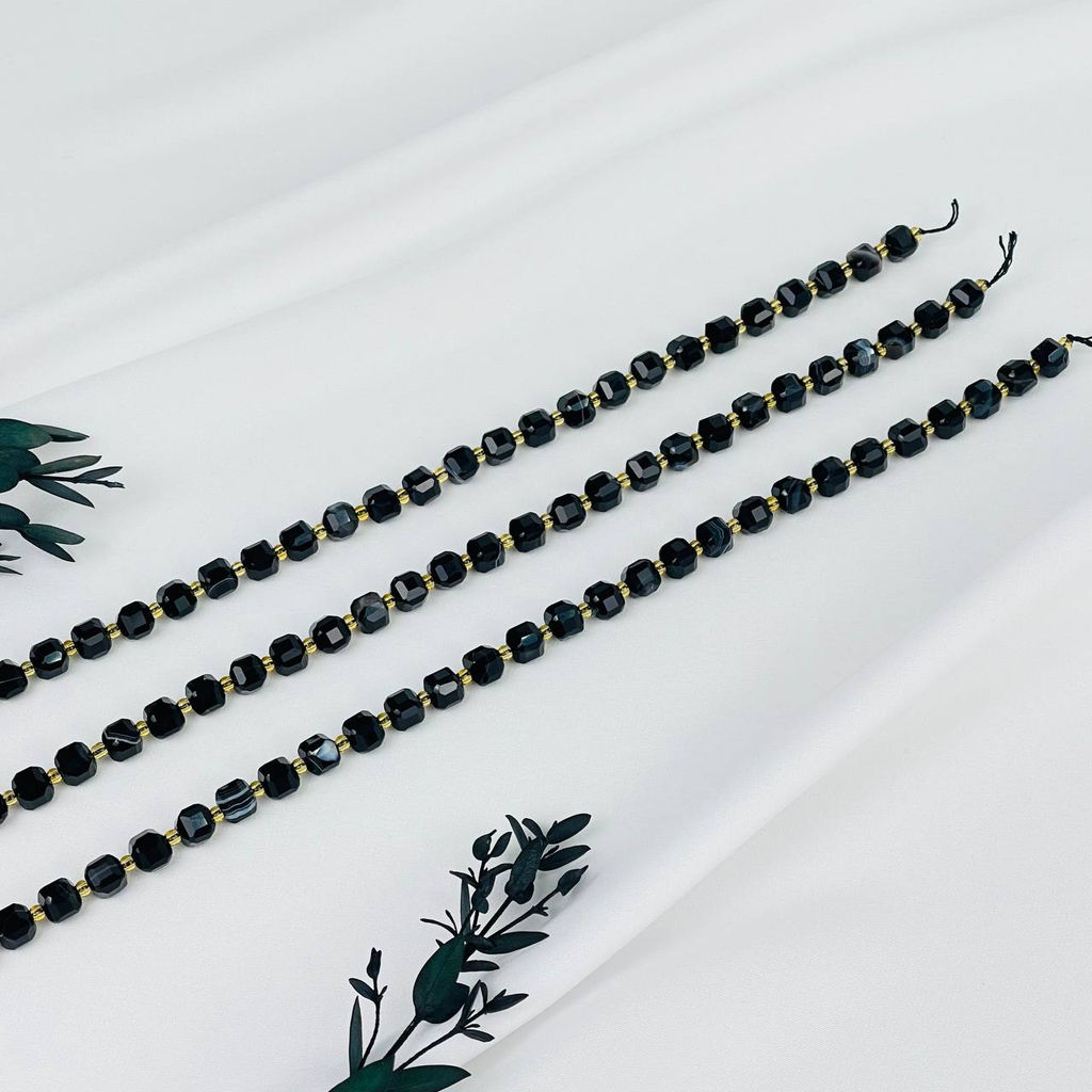 Бусины для украшений из полосатого Агата (42 бусины) 39 см