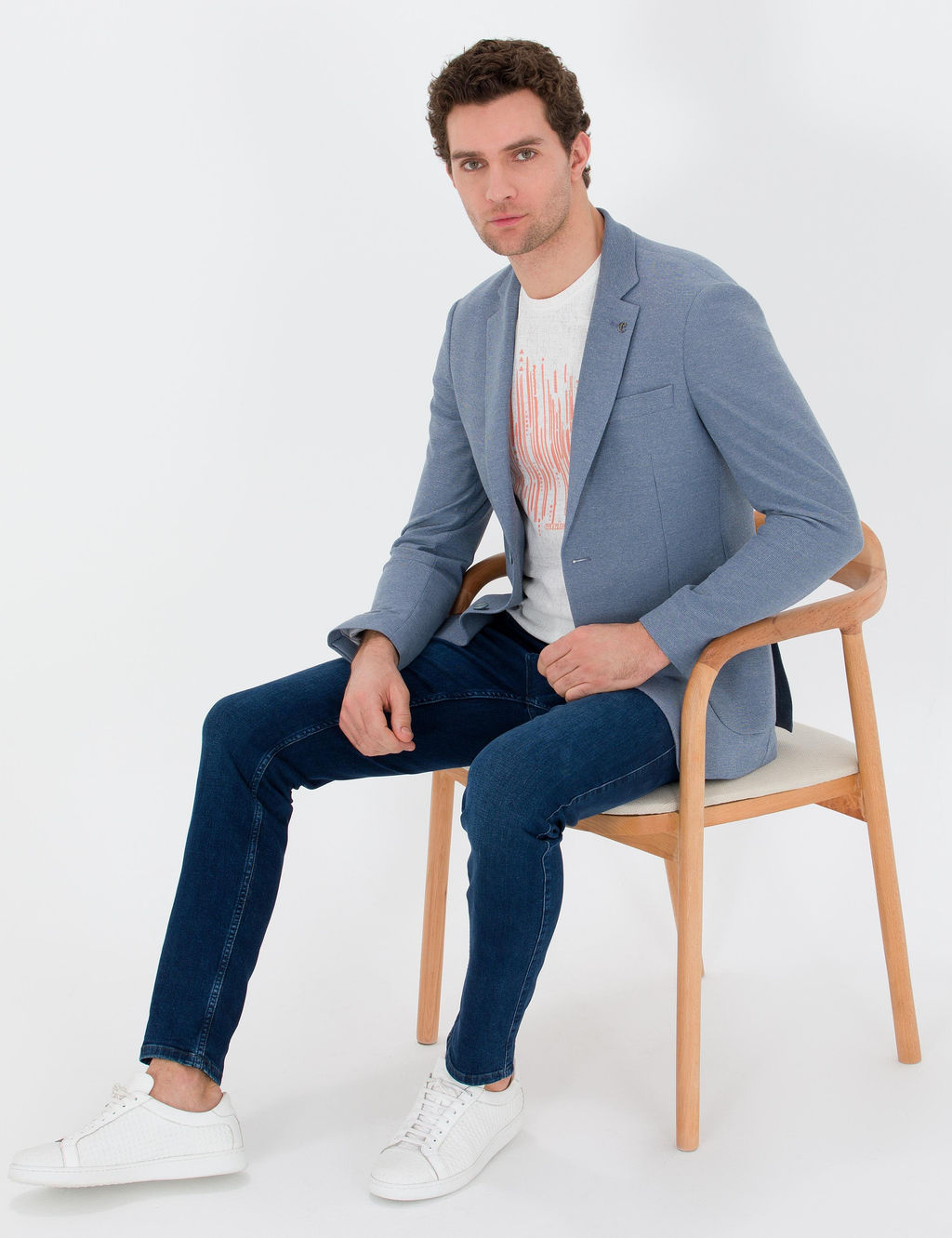 Синяя зауженная куртка - Cacharel фото 4