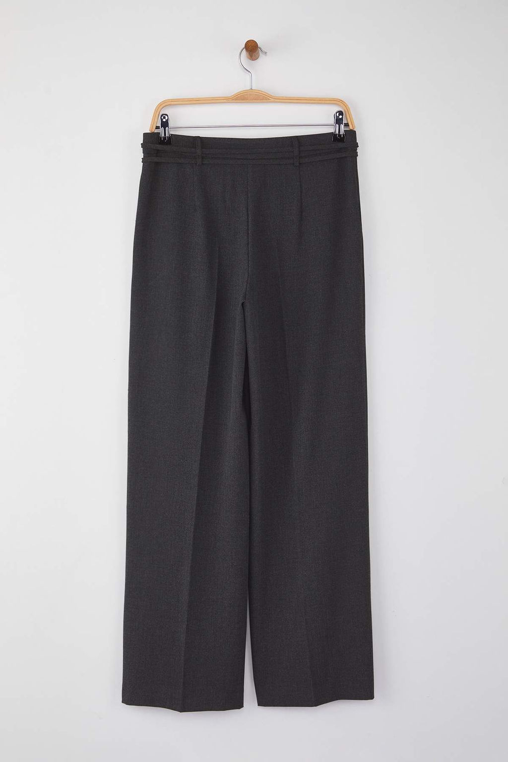 Antrasit Bagc?k Detayl? Dusuk Bel Wide Leg/Genis Paca Pantolon TWOAW26PL00008