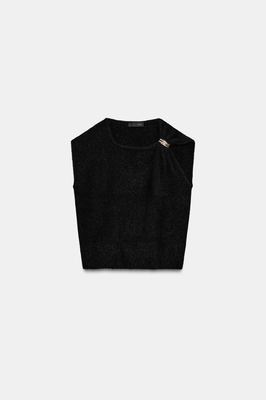 SLEEVELESS KNIT JUMPER WITH BROOCH - Zara фото 8