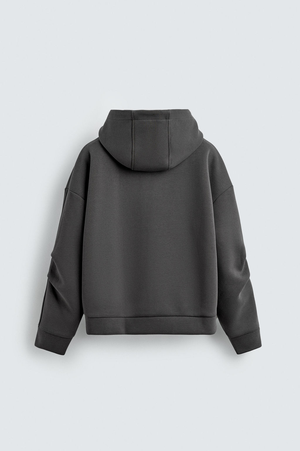 NEOPRENE-EFFECT PLEATED HOODIE - Zara фото 6