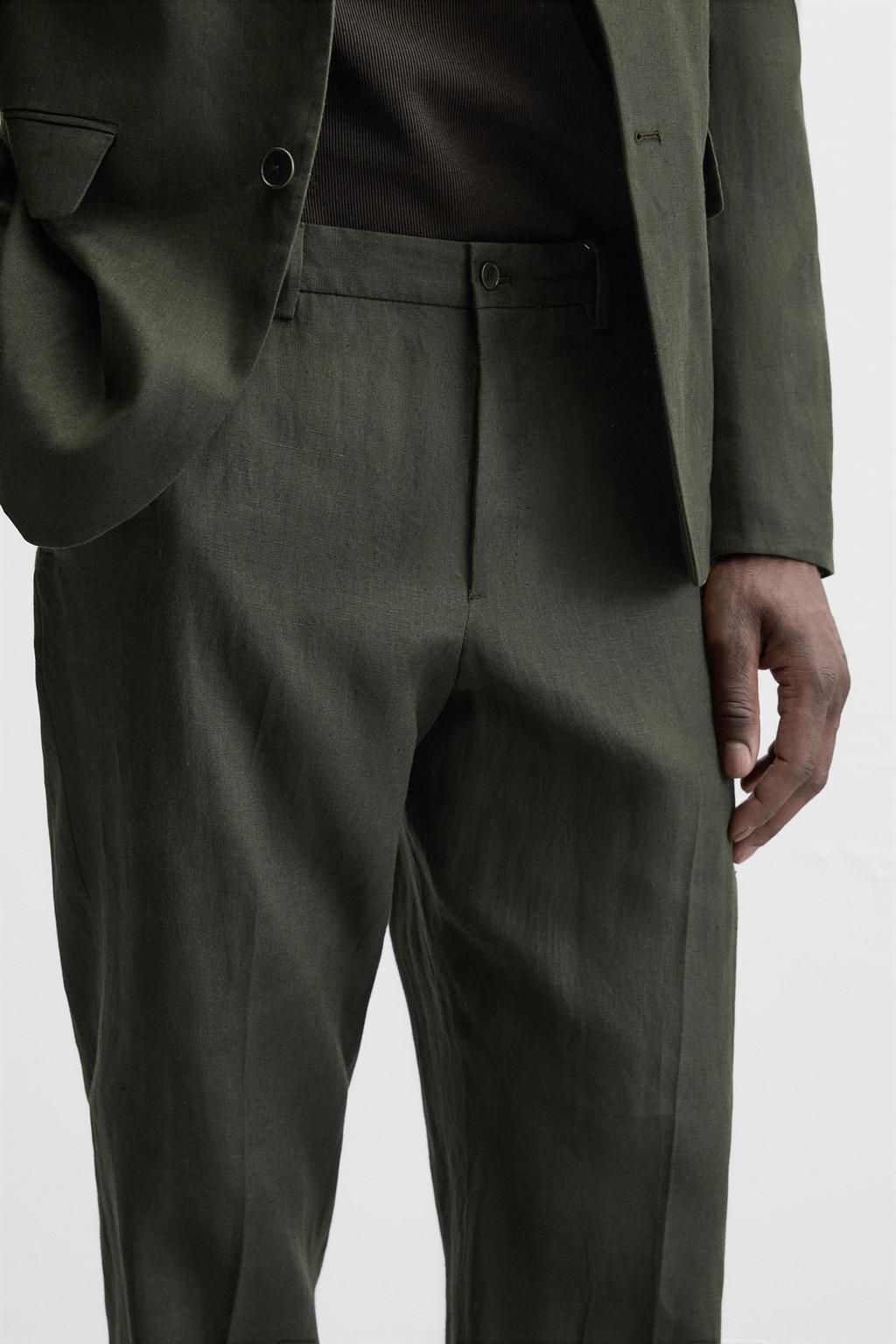 100% LINEN SUIT TROUSERS - Zara фото 13