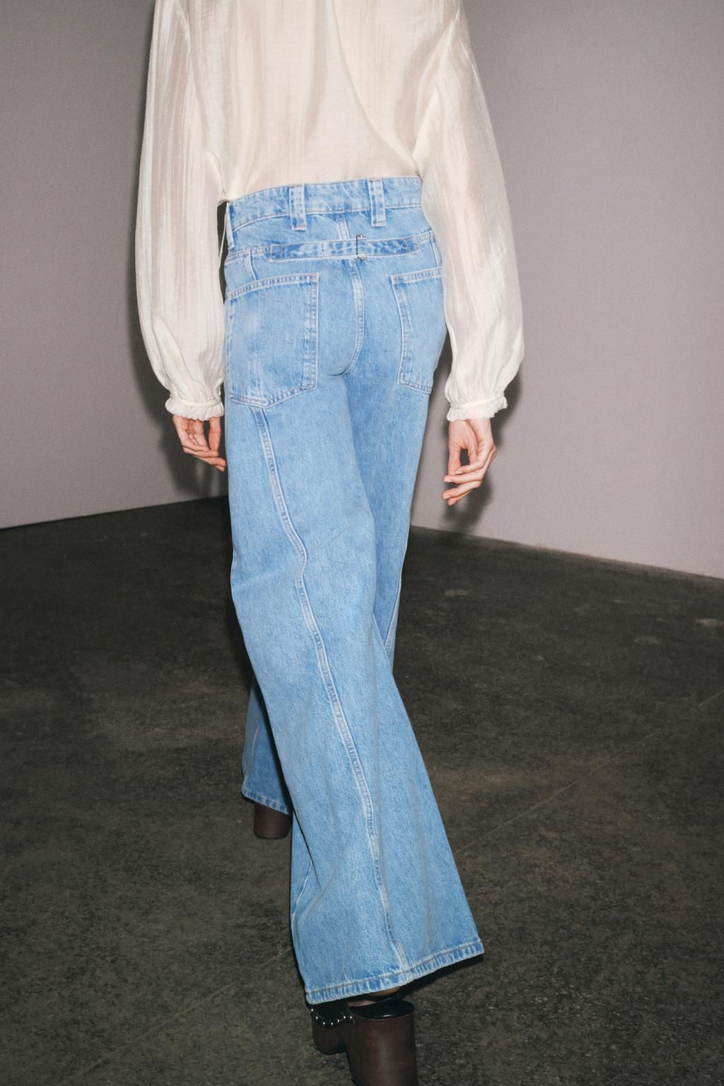 ZW COLLECTION HIGH-WAIST WIDE-LEG JEANS - Zara фото 3