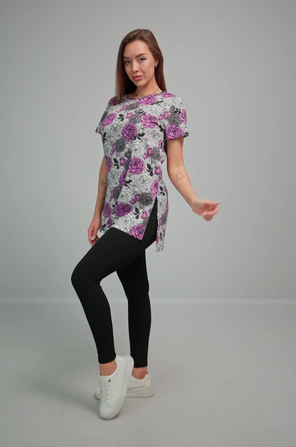 Удлиненная женская футболка с разрезами Happyfox - Happy fox фото 2