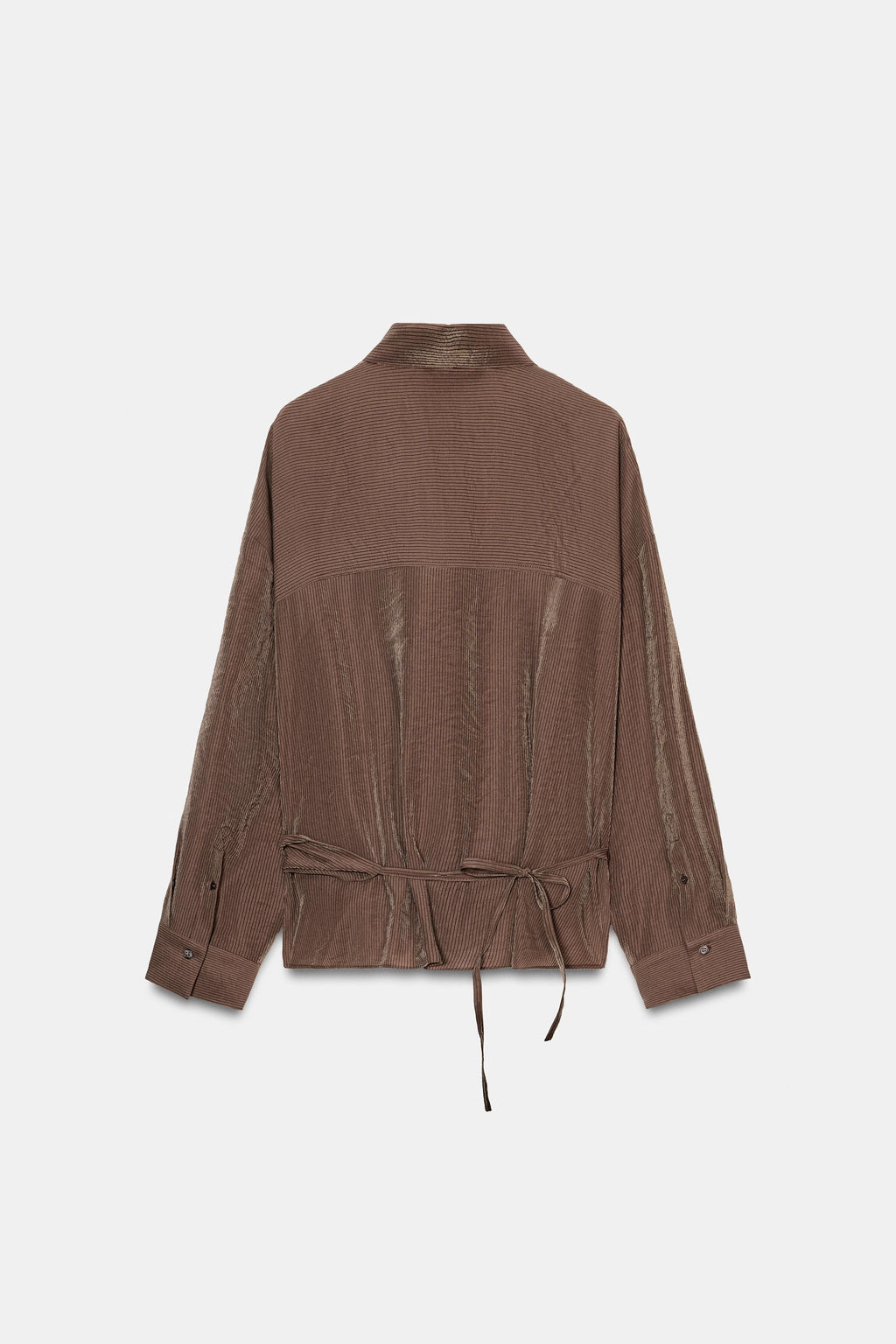 STRIPED SURPLICE SHIRT - Zara фото 4