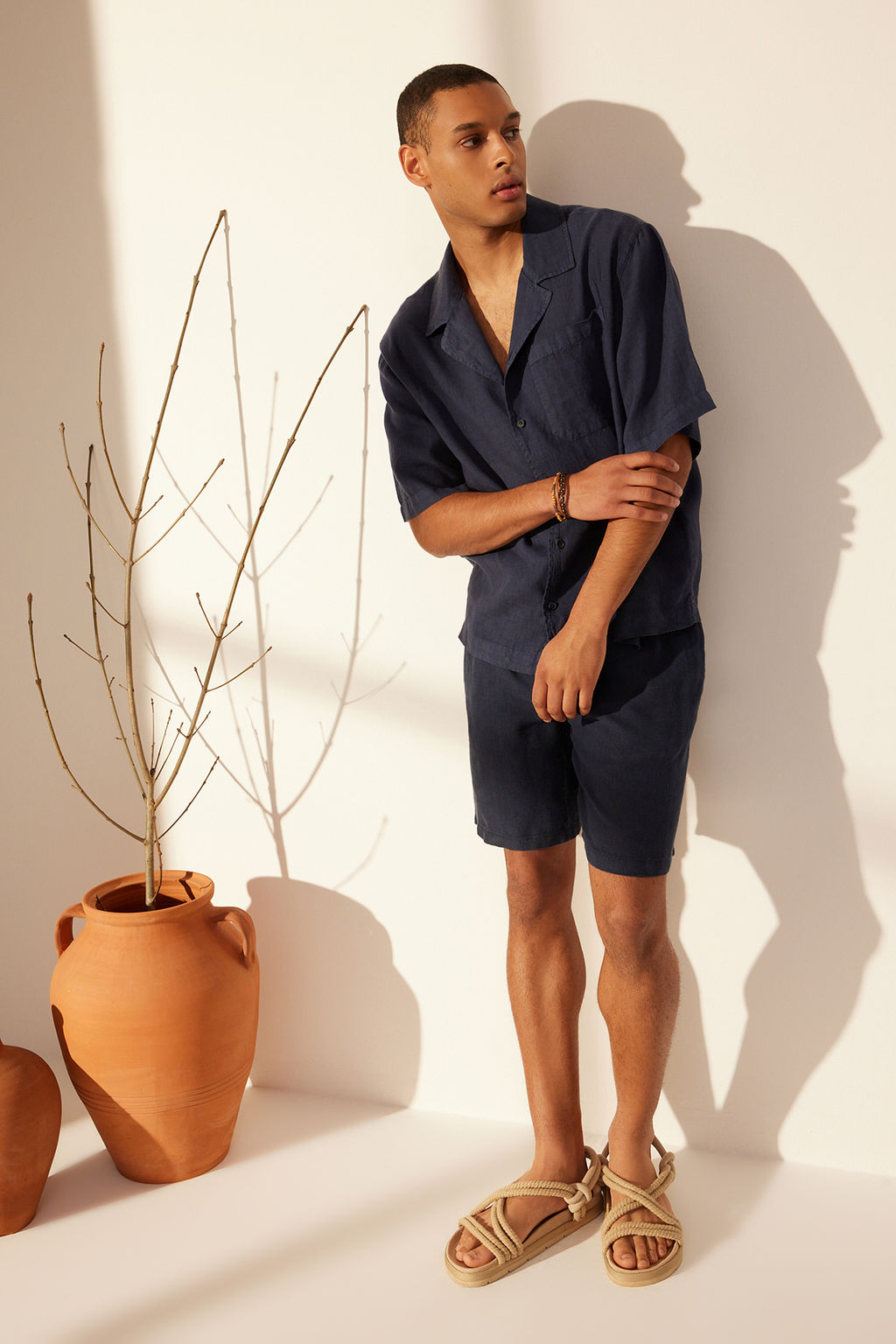 TRENDYOL MAN Premium Lacivert %100 Keten Oversize Fit Gomlek TMNSS24GO00059 - Trendyolmilla фото 7