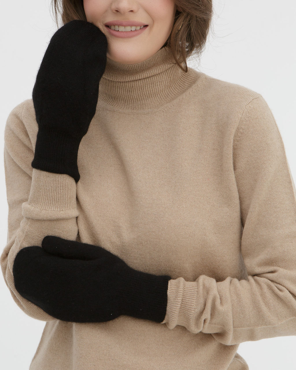 Варежки из монгольского кашемира UL черные