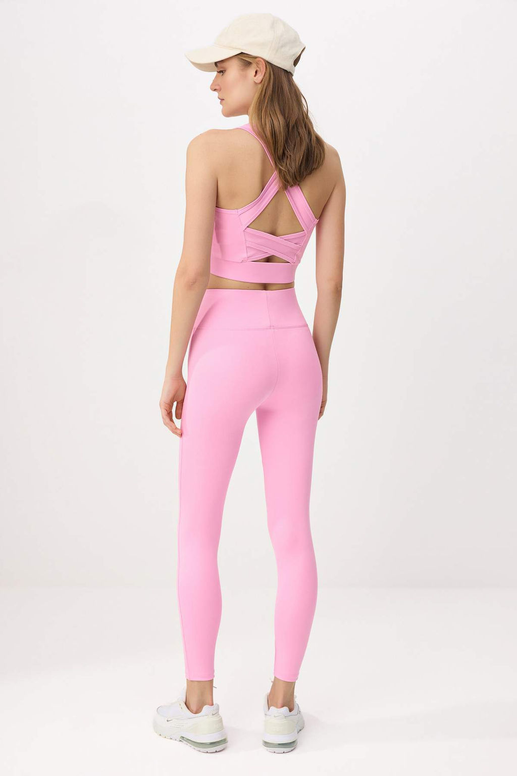Pembe Genis Bel Lastikli Ekstra Toparlay?c? Tam Boy Orme Spor Tayt TWOAW21TA0029