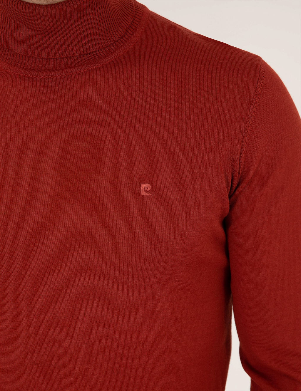 Kiremit Slim Fit Bal_k__ Yaka Y_n Kar___ml_ Basic Triko Kazak - Pierre cardin фото 6