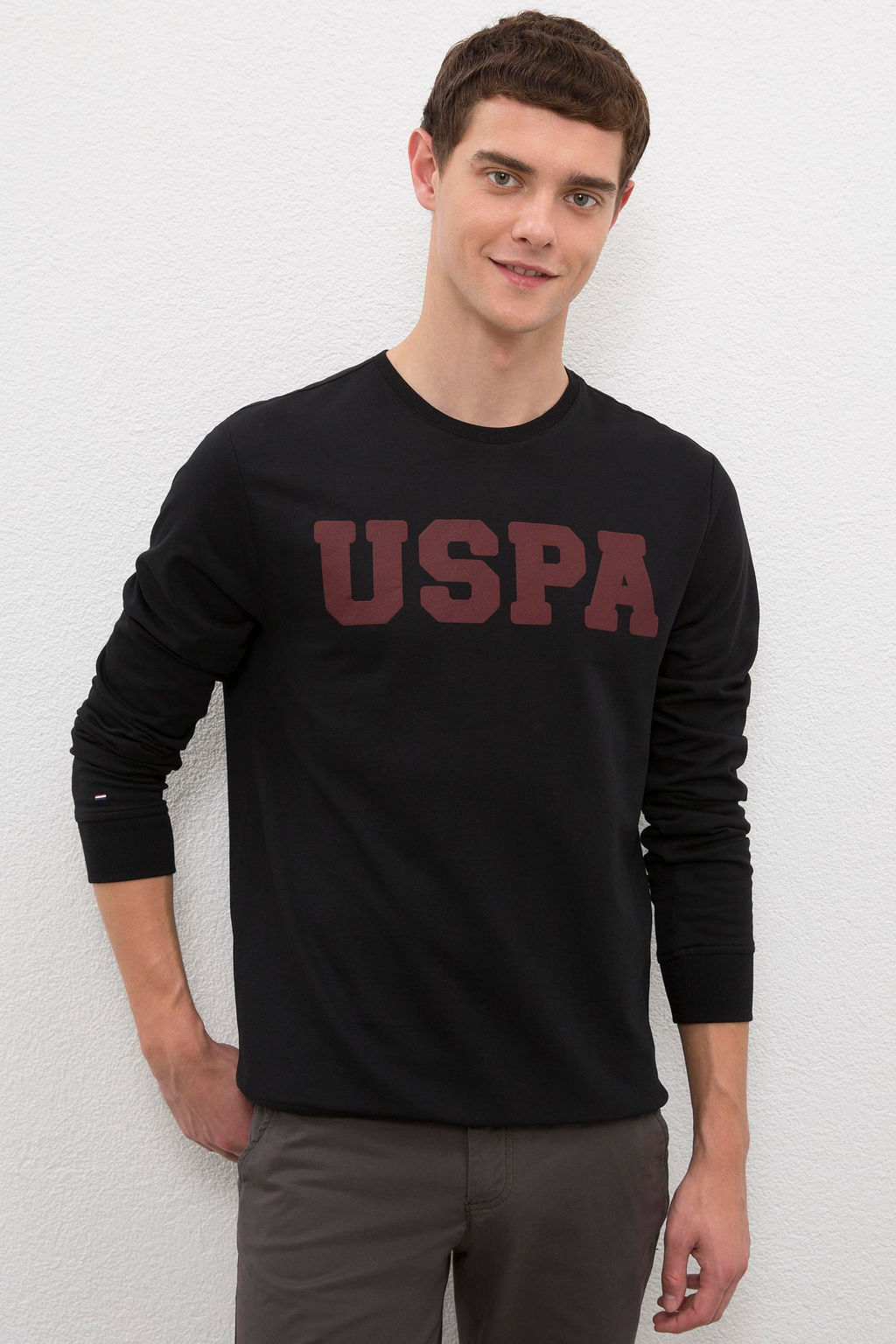 Erkek Siyah Basic Sweatshirt