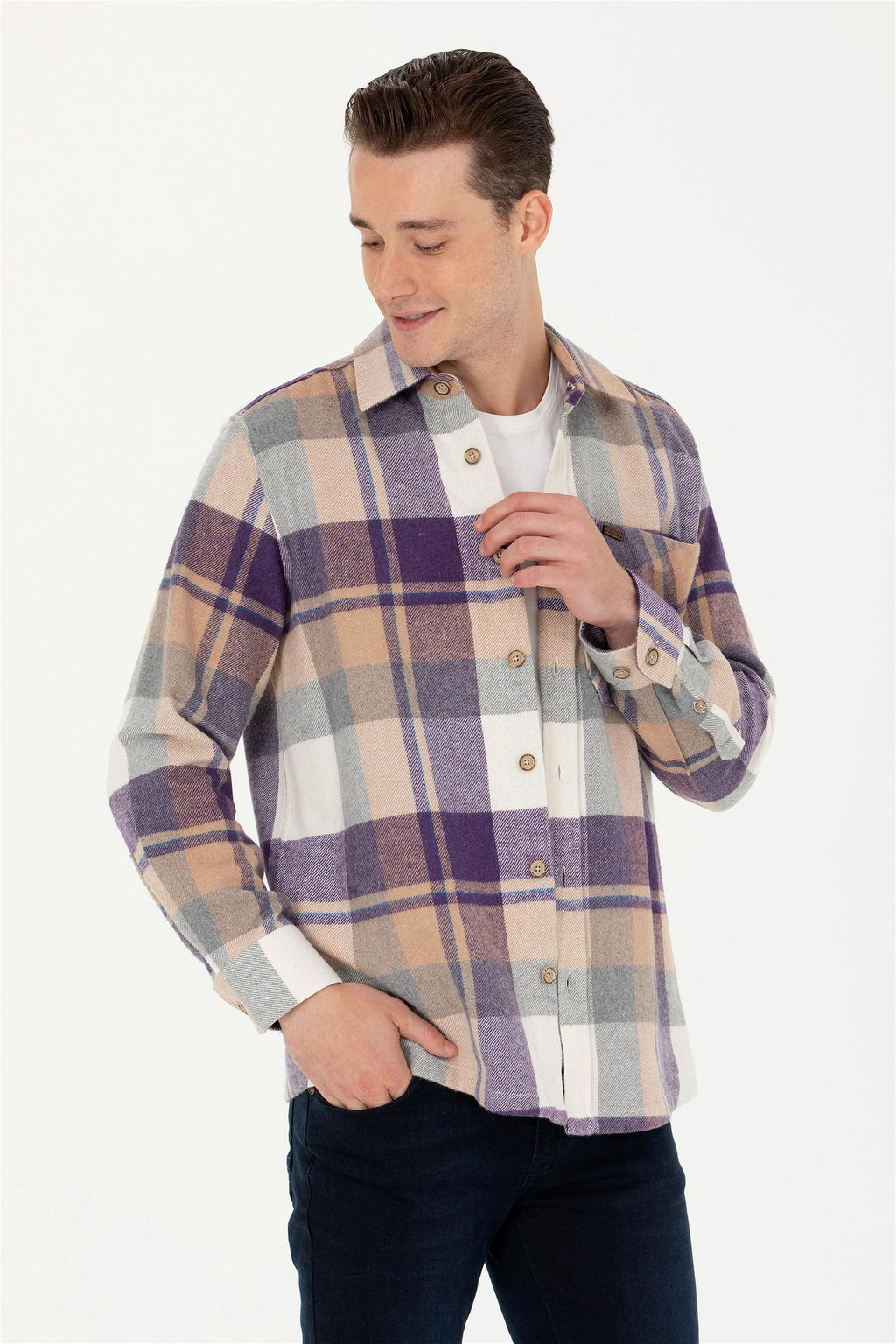 U. S. Polo Assn Мужская рубашка Lumberjack светло-коричневого цвета - U.s. polo assn фото 8