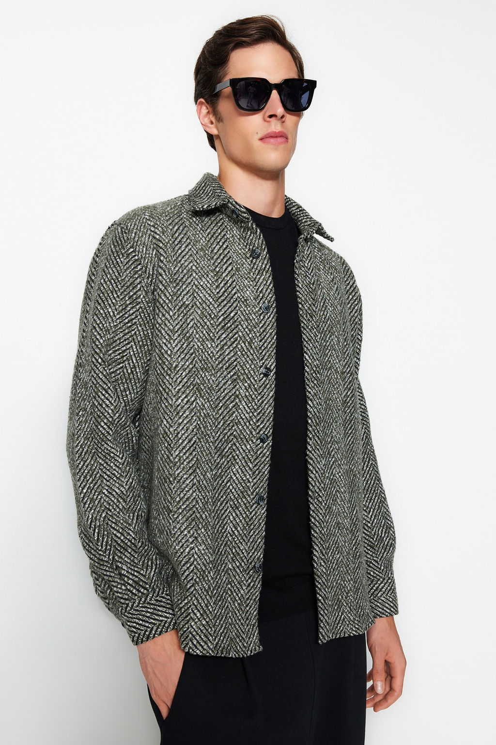 Haki Unisex Relaxed Fit Bal?ks?rt? Desenli K?sl?k Gomlek TMNAW24GO00054 - Trendyolmilla фото 2
