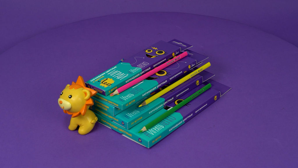 Лео Играй Набор цветных трехгранных карандашей LGCP-06 заточенный 8 х 6 цв