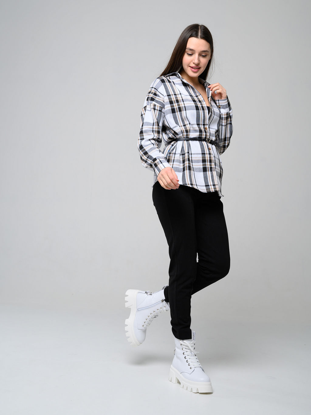 Ботинки 329.зиплайнw.Белый/байка