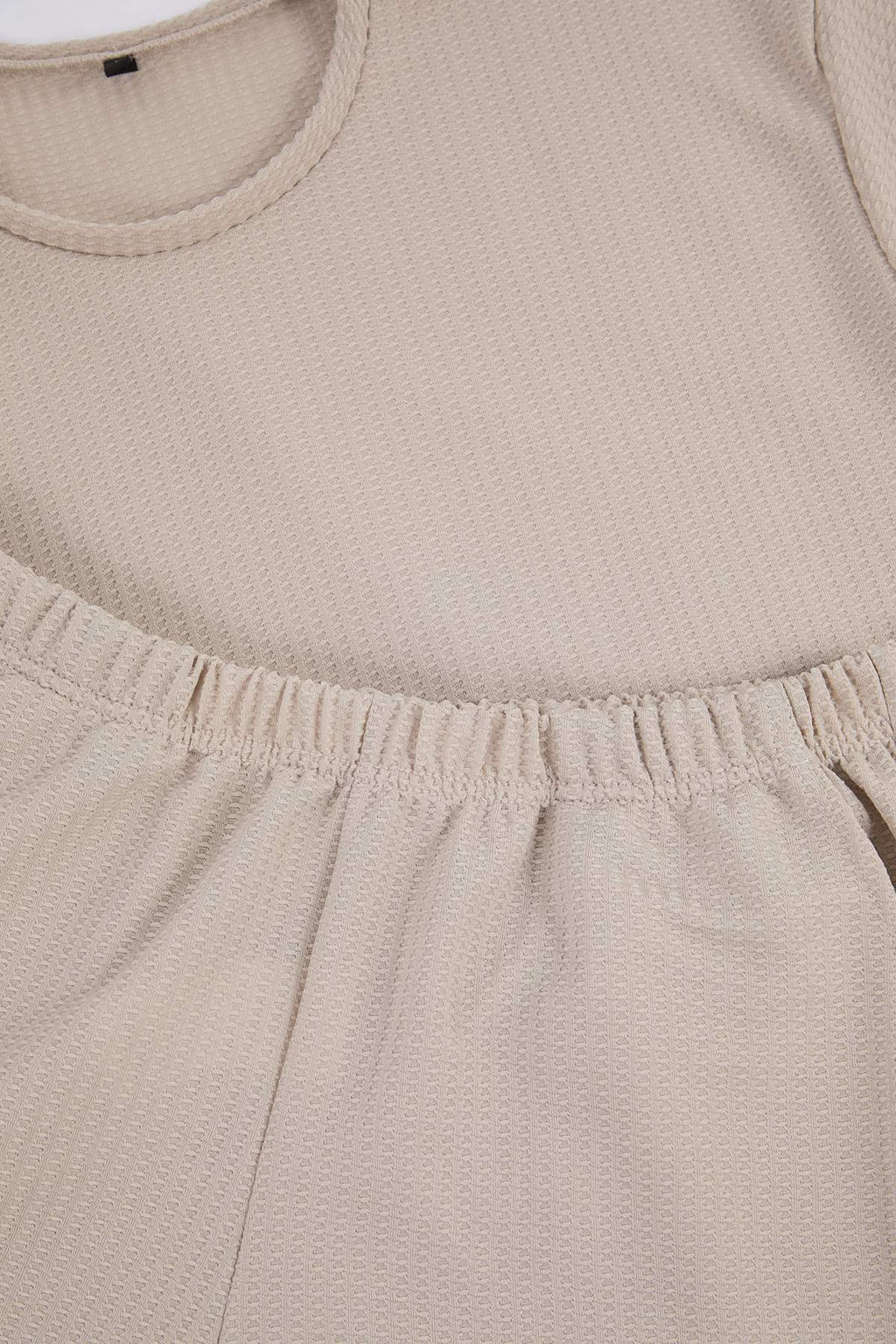 Bej Regular Fit Dokulu Esnek Orme Pijama Tak?m? TMNSS26PT00018