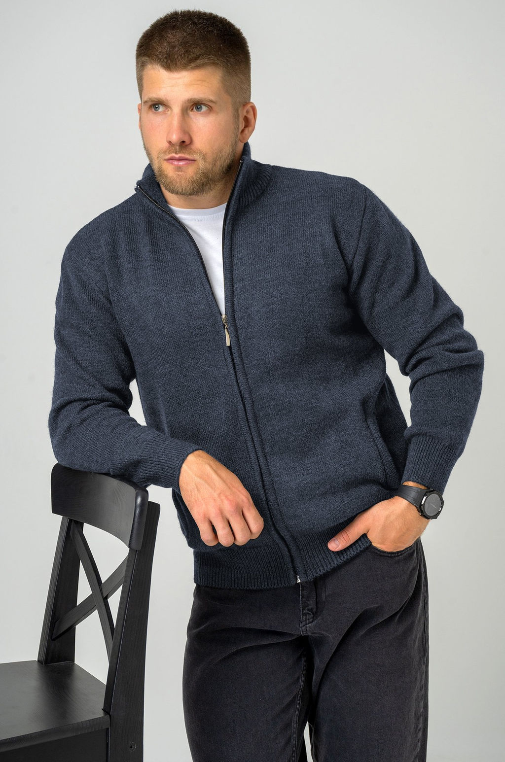 Мужской свитер на молнии Happyfox - Happy fox фото 7