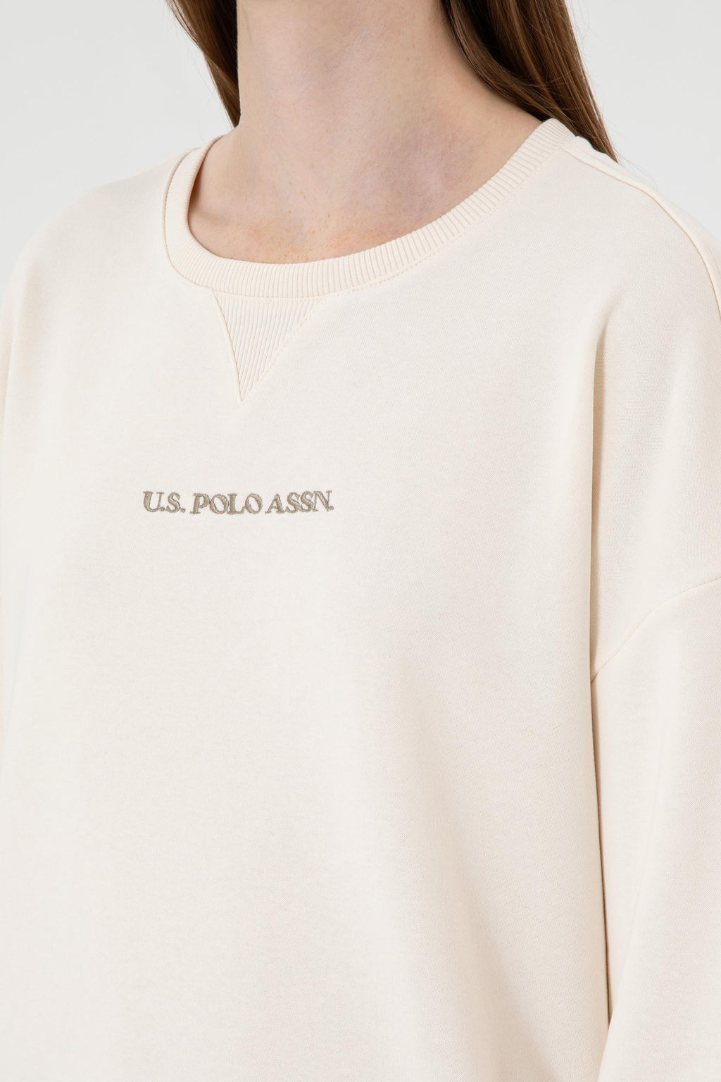 Kad_n Krem Sweatshirt Sepette S_rpriz _ndirim - U.s. polo assn фото 7