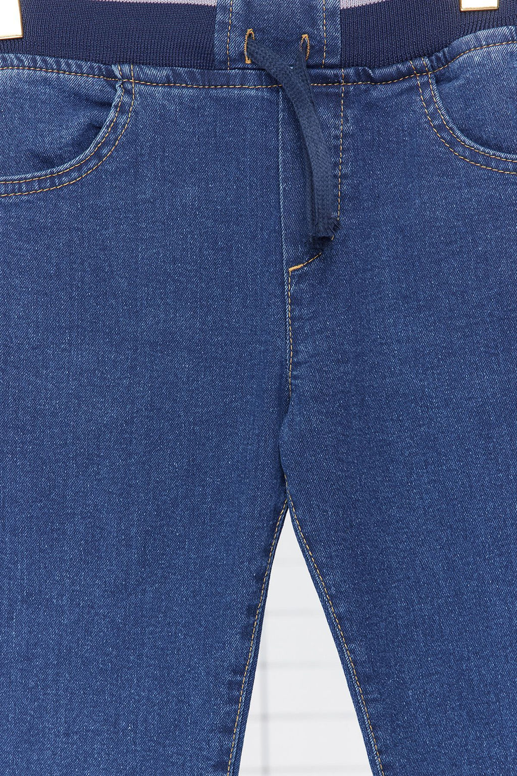 Erkek Cocuk Koyu Mavi Beli Lastikli Esnek Skinny Denim Pantolon Jean TKDSS24PL00014 - Trendyolmilla фото 7