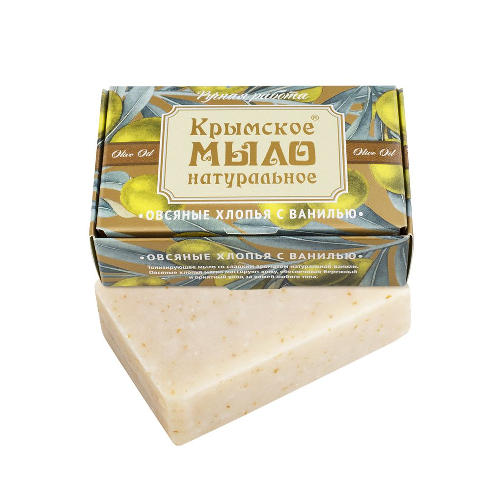 Крымское мыло натуральное ОВСЯНЫЕ ХЛОПЬЯ с ванилью - Мануфактура дом природы фото 2