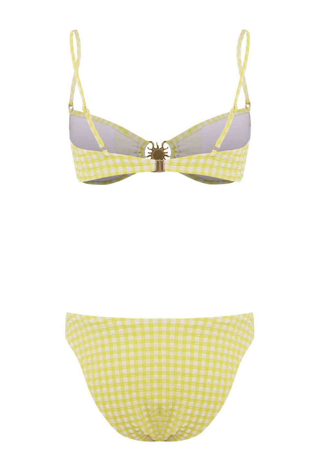 Ekose Desenli Dokulu Straplez Kapl_ D_k_m Aksesuarl_ High Leg Bikini Tak_m_ TBESS26BT00171 - Trendyolmilla фото 5