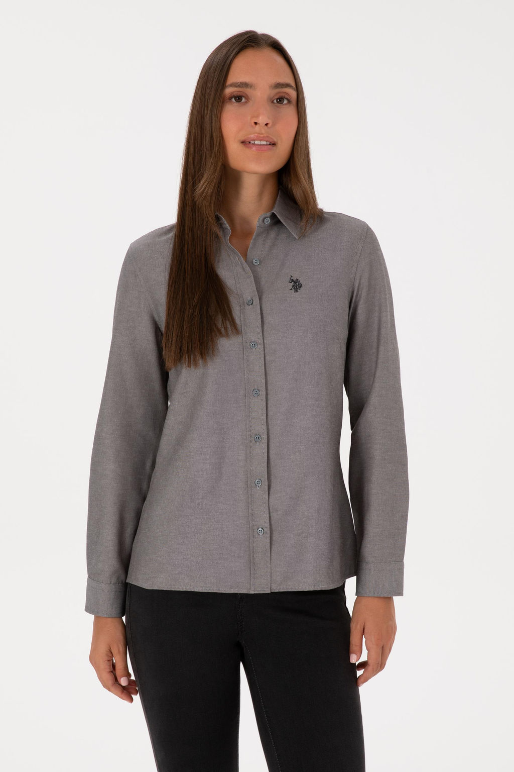 Kad_n Gri Uzun Kollu Basic G_mlek Sepette S_rpriz _ndirim - U.s. polo assn фото 3