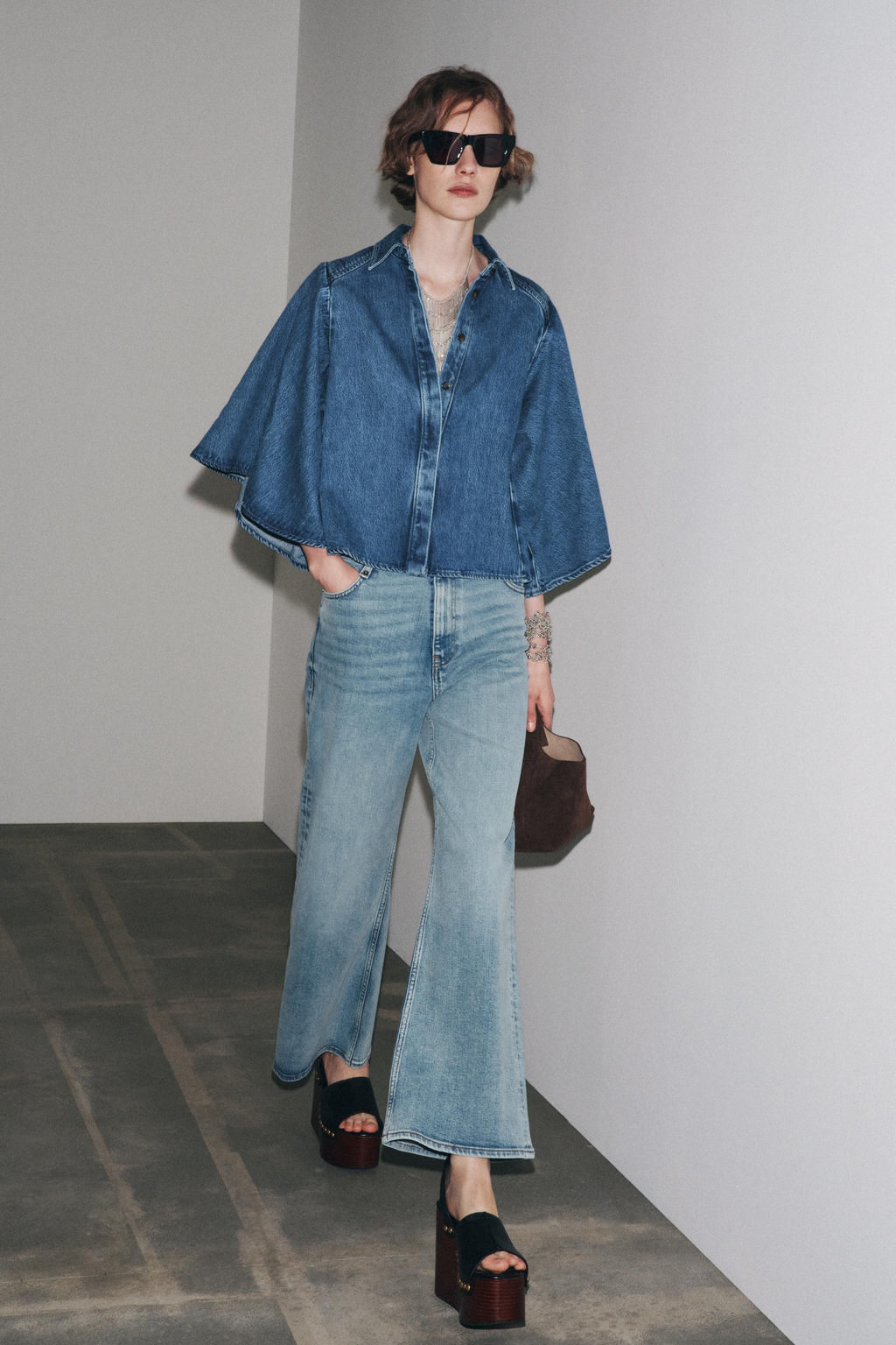 ZW COLLECTION DENIM KIMONO SHIRT - Zara фото 10