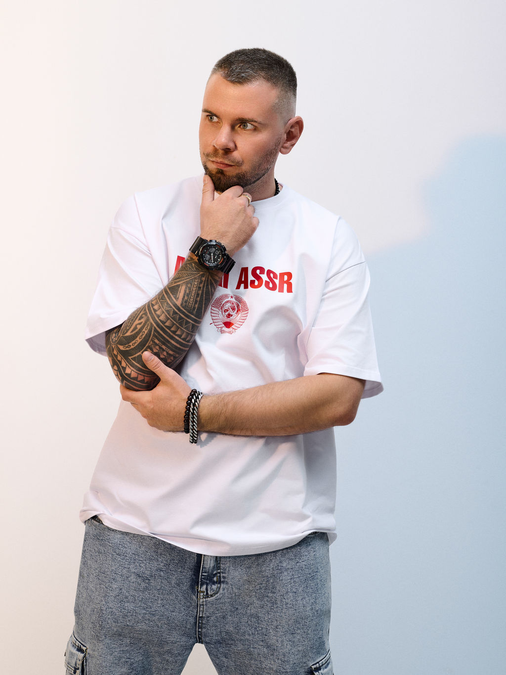 Футболка оверсайз унисекс " MARI ASSR" белый