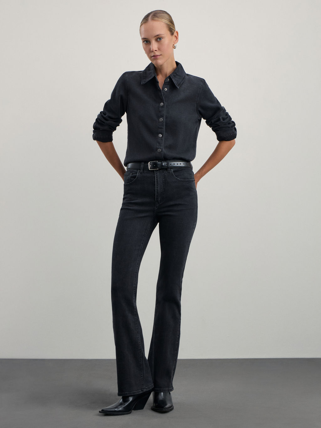 Джинсы bootcut с высокой посадкой / Zarina  фото 6