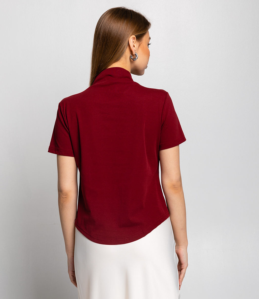 Футболка #КТ10 (12), бордовый - Dommod фото 3