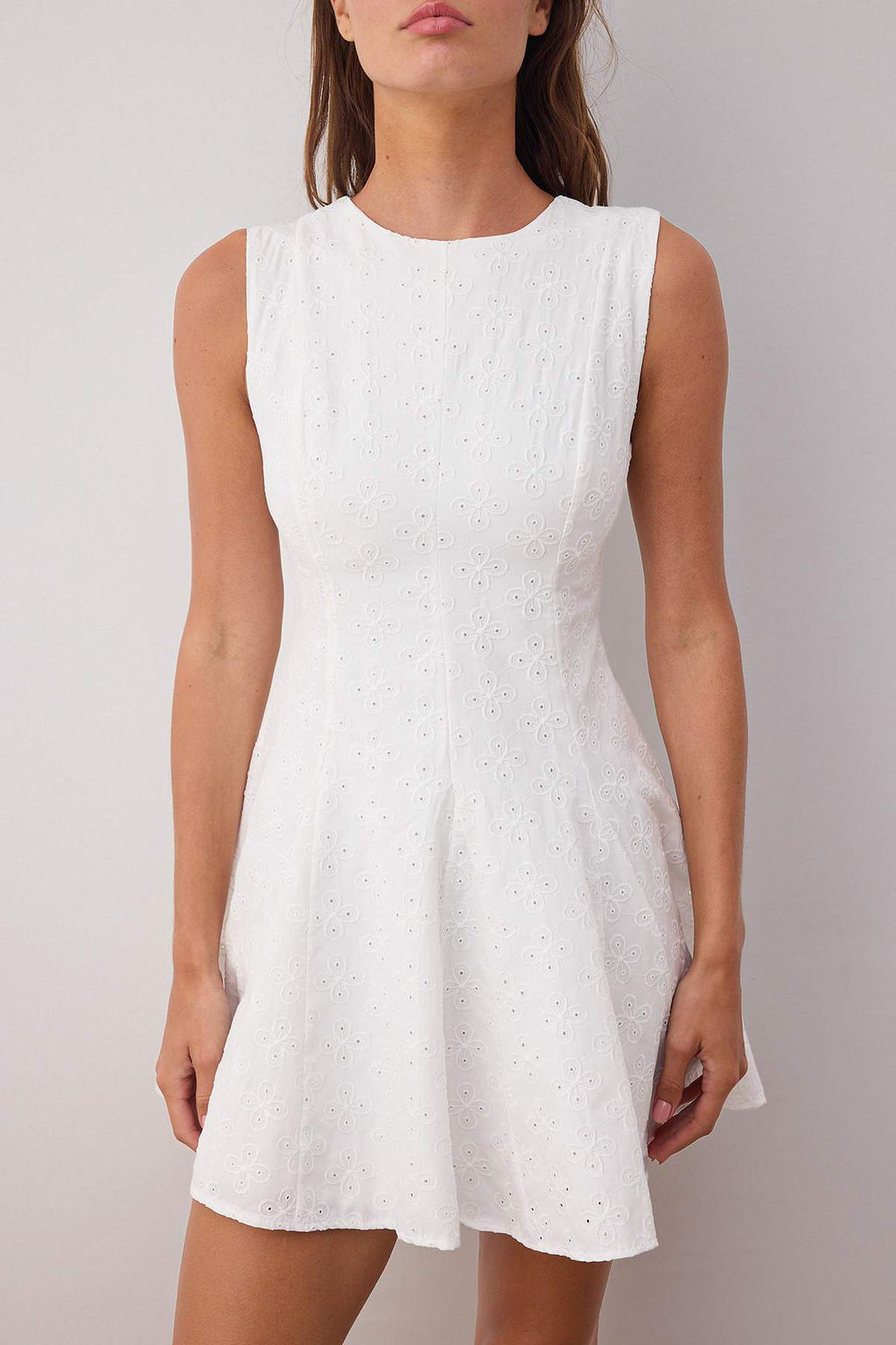 Etegi Belden Ac?lan Duz Ekru Brode Mini Dokuma Elbise TWOSS25EL00884 - Trendyolmilla фото 7