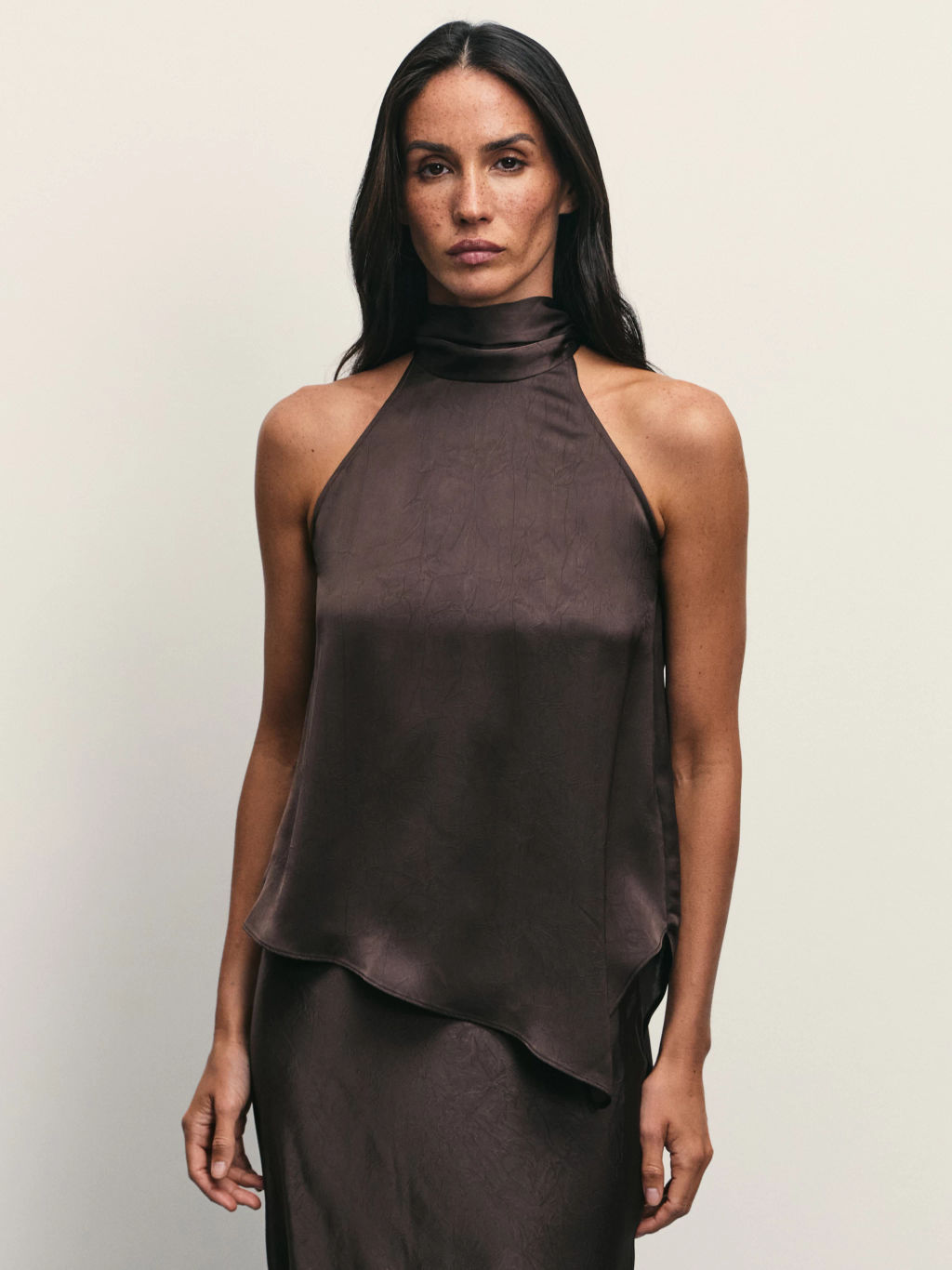 Блузка-топ с воротником халтер / Zarina  фото 3