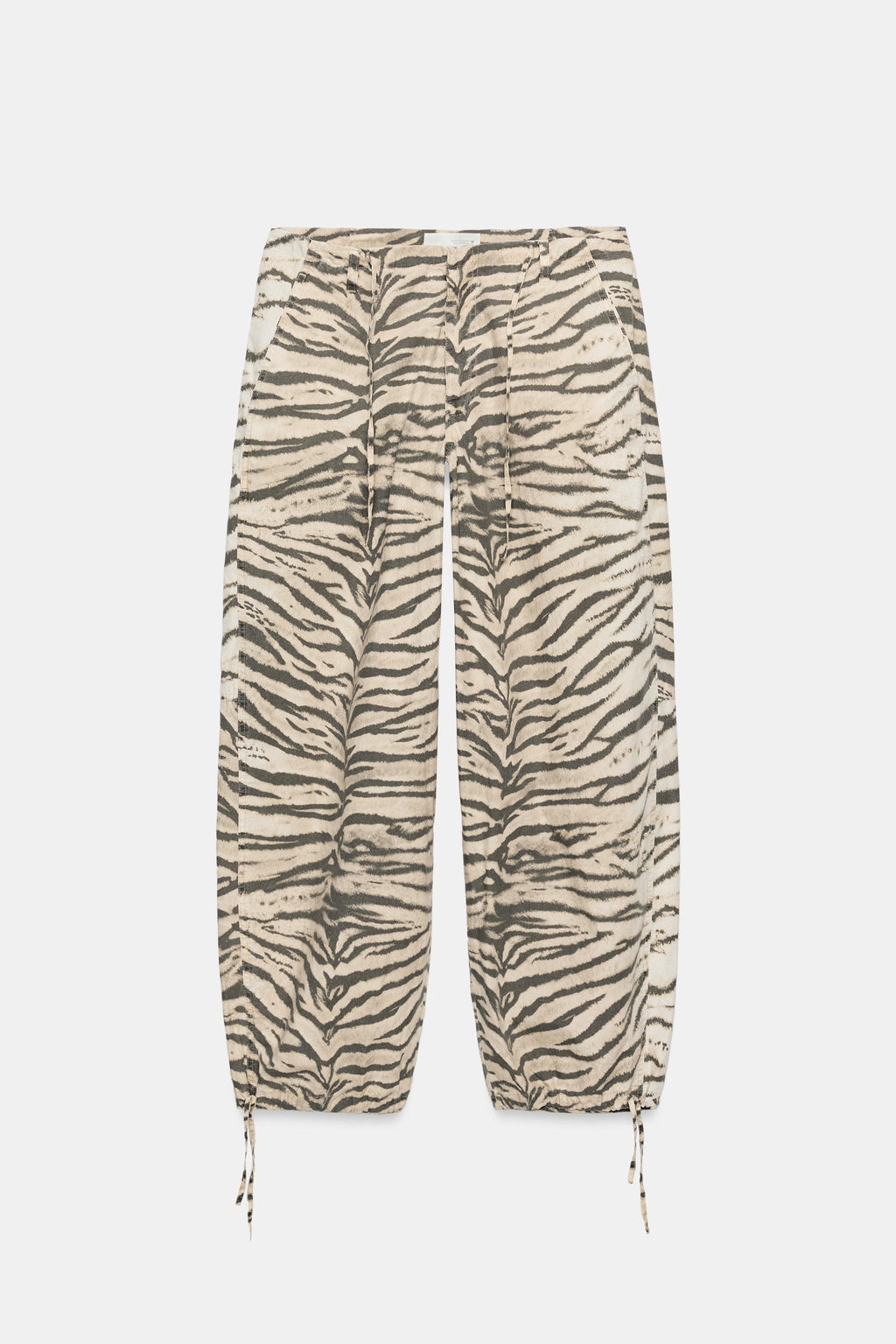 PANTAL?N ANCHO CORDONES ESTAMPADO ANIMAL / tigre - Zara фото 7