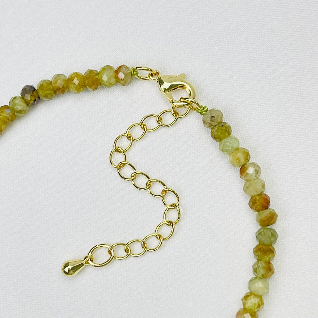 Браслет из Гроссуляра "Гранат зеленый" 18 см +